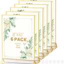 Gold Frames 8X10 Acrylic Sign Holder Double-Sided Picture Frames for Menu, Wedding Table Number, Christmas Photos With Removable Round Stickers - 6 Pack