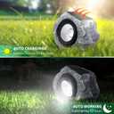 4 Pack Solar Rock Lights Outdoor, Angle Adjustable Solar Lights Outdoor Waterproof, LED Solar Garden Lights, Auto On/Off Landscape Lighting for Yard Pathway Patio Flower Bed - White Glow (Stone Gray)