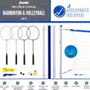 Franklin Sports Volleyball + Badminton Sets - Beach + Backyard Game Set - Volleyball, Pump, Badminton Rackets, Birdies, Net + Poles Included, 20 Ft
