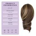 12 Inch Short Ponytail Extension - Curly Pony Tails Hair Extensions, Claw Clip Ponytail Extension, Synthetic Hair Extensions Ponytail, Clip in Ponytail (Color: Chestnut Brown With Golden Highlights)