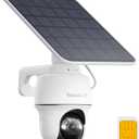 REOLINK 4K LTE Cellular Security Camera Wireless Outdoor, No WiFi 3G/4G Solar Powered, 360 Auto Tracking AI Detection, Color Night Vision, max. 512G Local Storage, SIM Card Included, Go PT Ultra+SP2