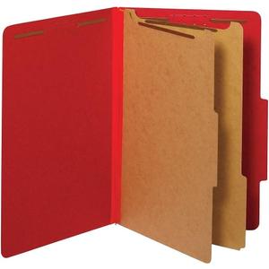 Pendaflex Classification Folders, Standard, 2 Dividers, Embedded Fasteners, 2/5 Cut Tab, Bright Red, Legal Size, 10/BX (29031P)