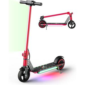 Classic Foldable Electric Scooter for Kids, Bright Front Lights, Shining Pedal Lights, LED Display, Dual Brakes 150W Motor Kids Electric Scooter, UL2272 Certified