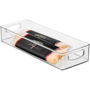 iDesign Slim Extra Long Clear Storage Bin, Narrow Stackable Organizer for Kitchen or Pantry (16 x 6 x 3)