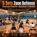 Zone Defense Resistance Band Kit*5 Sets, with Adjustable Waist Strap
for Basic Stance, Movement, and Team Defense Training, Easy to Install