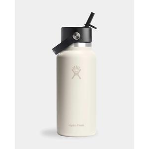 Hydro Flask Water Bottle - Insulated Stainless Steel - Wide Mouth Flex Lid, Non Spill, Leakproof and Refillable in 16 Oz White