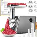 5.0 Upgrader Electric Meat Grinde 【NO.1 Germany 3500W Super Motor】【SGS Certified SUS304 Blade & Plate】3-Second Fast Meat Grinding, Perfect For Meat Grinders For Home Use-N (Gray)