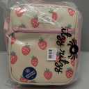 Itzy Ritzy Toddler Lunch Box - Kids Lunch Bag is Insulated and Includes Water Bottle Holder Plus 2 Pockets - Durable, Easy to Clean Toddler Bag (Strawberry)