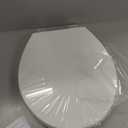 Round Toilet Seat, Standard 16.5 Slow/Soft Close Round Toilet Seat for Round Toilets, No-Slam Quiet-Close Lid, Easy-to-Install, White, Durable Never-Loosen Design