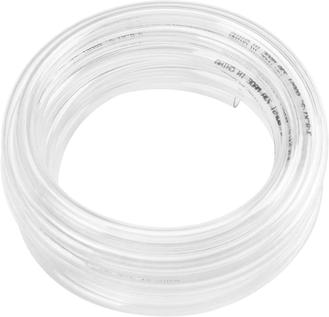 Eastrans Clear Vinyl Tubing Flexible PVC Tubing, Hybrid PVC Hose, Lightweight Plastic Tube, by 1/2 Inch ID, 25-Feet Length