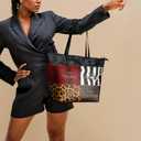 Afroyla Afrocentric Art Totebag for Black Women Premium Leather, Work & Everyday Bag, Ideal Gift for Her on Mother's Day