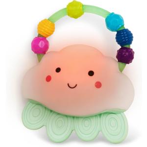 B. toys  Baby Light  Up Cloud Rattle  Rain  Glow Squeeze  Sensory Development & Comfort - Teething Rattle Toys for Babies 3+ Years Months