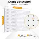 Peg Board, 2 Pack Metal Pegboard Panels White Pegboards Wall Organizer with Frame Large Heavy Duty Peg Board with Hooks for Walls Home, Garage Tool Storage, Office, Craft Room, Kitchen 2416
