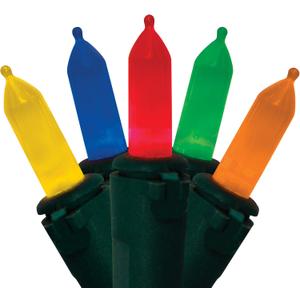 Brite Star 50 Lt Warm Glow Traditional Mini LED Lights, Multi, Green Wire