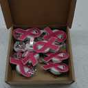 Skyygemm 12 Pcs Breast Cancer Awareness Badge Reels Pink Ribbons Felt Retractable Badge Holder with Alligator Clip for Nursing ID Name Tag Card, Office Nurse, Medical Assistant Student Doctor