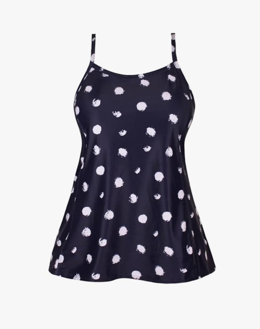 JINXUEER Women's Plus Size Flowy Swimsuit Crossback Tankini Top Modest Swimwear, Size 16