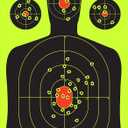 Splatterburst Targets - 12 x18 inch - Silhouette Splatter Target - Easily See Your Shots Burst Bright Fluorescent Yellow Upon Impact - Made in USA (25 Pack)