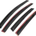 IKON MOTORSPORTS Tape On External Window Visors, Compatible with 2012-2018 Ford Focus, Sun Rain Guard Vent Deflector Smoke Slim Style 4Pcs