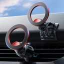 LISEN for MagSafe Car Mount, Magnetic Phone Holder, 360 Hands Free Vent iPhone Magnetic Car Mount, Magnet Phone Holder with Dashboard Pads & Mats for iPhone 17 16 15 14 13 12 Pro Max Plus Mini,Red