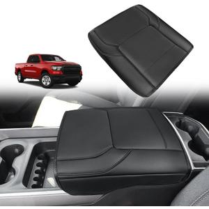 Muslogy Center Console Armrest Cover Fit for Dodge Ram1500 2500 3500 2019-2026 Accessories, Comfort Armrest Pad Console Lid Cushion Vegan Leather Regular Thick(Bucket Seat ONLY, NO Limited,Laramie)