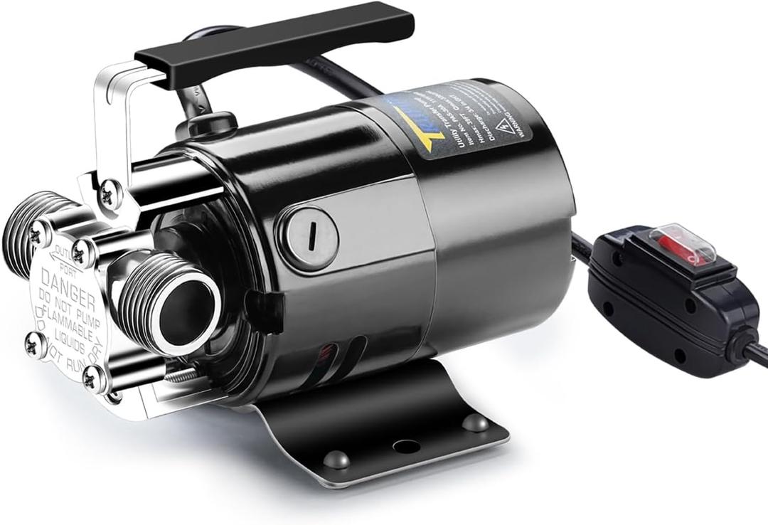 Trupow 1/10HP 330GPH 115Volt Mini Portable Electric Utility Sump Transfer Water Pump with ON/OFF Switch(Only Pump)
