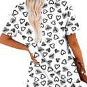 Angerella Women Tunic Tops Dressy Casual Summer Short Sleeve Shirts Floral Loose Fit Pleated Boho Top S-3XL (S)