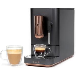 Caf Affetto Automatic Espresso Machine + Milk Frother | Built-In & Adjustable Espresso Bean Grinder | One-Touch Brew in 90 Seconds | Matte Black, 1.2 Liter, (C7CEBBS3RD3)