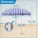 Northroad 8ft Large Beach Umbrella w/Sand Anchor Vent Tilt, Heavy Duty High Wind Patio Umbrellas w/Carry Bag,UV 50+ Sun Protection Portable Sunshade Umbrellas for Garden Pool Backyard