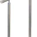 2 Step Stair Railing, Handrail for Indoor Outdoor Steps, 1.65" OD Round DIY 304 Stainless Steel Transitional Porch Deck Hand Rail with Installation Kit for Seniors, Silver, 26 x 36 in