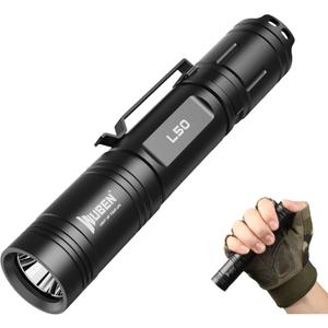 WUBEN L50 Rechargeable Tactical Flashlight, 1200 High Lumens Super Bright Handheld Flashlighs, IP68 with 5 Mode Pocket Light, LED Tail Switch Flash Light for Emergencie Camping Home Inspection Repair (Black)