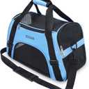 YLONG Airline Approved Pet Carrier,Soft-Sided Pet Travel Carrier for Cats Dogs Puppy Comfort Portable Foldable Pet Bag (17.5"L x 7.5"W x 11.0"H, Blue)