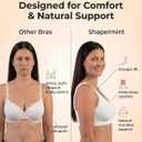 SHAPERMINT Bras for Women No Underwire - Seamless Bras for Women, Wireless Bra, Adjustable Plus Size Bra (White, XL)