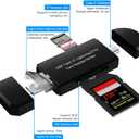 Card Reader TF Flash for Type C Micro Lightning USB Jack 4 in 1 Accessories Camera Memory Viewer Adaptador Compatible with Apple iPhone 13 12 11 Pro Max 8 Ipad LG Photo Compact Photography