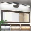 SineRise LED Modern Bathroom Vanity Light Bar (40-Inch, 3000K/4000K/6000K), Matte Black Dimmable Modern Acrylic Bathroom Wall Lighting Fixtures Over Mirror
