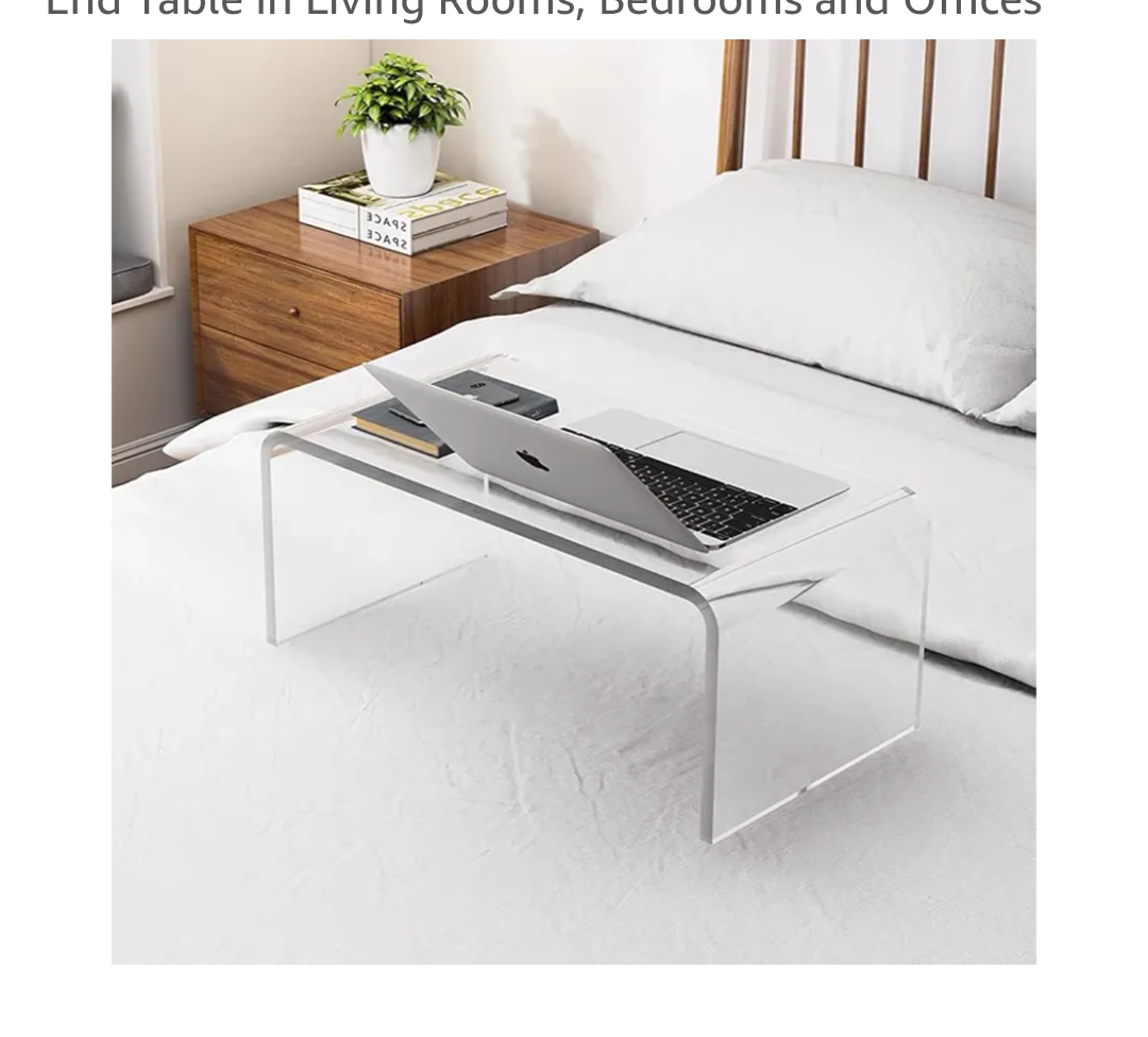 Acrylic 24" Small Table-Multipurpose Modern Furniture for Use as Lap desks, Acrylic Side Table or End Table in Living Rooms, Bedrooms and Offices
