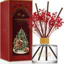 COCODOR Christmas Reed Diffuser Set / 6.7oz / Snow Fig/Holiday Scented Oil with Sticks, Festive Home Fragrance Gift for Xmas & Winter Dcor (Real Flower/6.7Ounce/1Pack)
