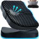 Anzeng Gel Seat Cushion for Long Sitting, Gel Cushion for Pressure Relief, Soft & Breathable, Chair Cushion for Office Chair, Car, Wheelchair, Seat Cushion with Non-Slip Black Cover
