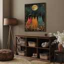 Creepy Gothic Dark Moody Pictures Decor Vintage Halloween Wall Decor Horror Poster Autumn Fall Witch Coven Rustic Macabre Dark Artwork Prints for Living Room Bedroom8x12inch black framed (style-3)