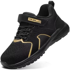YOLARK Kids Sneakers for Boys Girls Running Tennis Shoes Non-Slip Hiking Walking Shoes Lightweight Breathable Sport Athletic 35