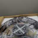 VOLISUN Caged Ceiling Fan with Light and Remote,23.6 inch Fandelier Ceiling Fan with Light Flush Mount, Farmhouse Bladeless Ceiling Fans with Lights for Kitchen,Bedroom (Black)