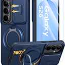 JAME for Samsung Galaxy S26 Case, Ring Holder Stand Kickstand, Slide Camera Cover with Screen Protector, Dual-Layer Shockproof Protective, Magnetic Accessory Friendly Galaxy S26 Phone Case, Blue
