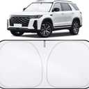 LivTee Car Windshield Sun Shade300T Polyester, Double-Layer Design, Foldable Sunshade for Small Sedans & Mini SUV, UV & Heat Protection, Automotive Interior Sun Shield, Car Accessories(57.08"x31.5")