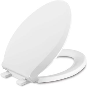 Elongated Toilet Seat, Slow Close Quick-Release Hinges, Heavy Duty Soft Close, Oval(Oblong) Toilet Seat For Elongated Toilets, Quiet-Close Lid And Seat, Easy To Install And Clean, Never Loosen, White