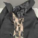 COOFANDY Men's Wool Blend Coat with Detachable Plaid Scarfs Notched Collar Single Breasted Pea Coat Trench Overcoat Size XL