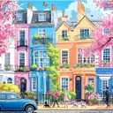 1000 Piece Puzzles for Adults, Sakura Blossom Street 1000 Puzzle for Adults, Clearance Impossible Challenge Art Jigsaw Puzzles, for Gift Birthday Party Games Family, 27.5 * 19.7 Inch Dust Free Puzzle