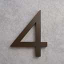5" Bronze Floating House Number, Metal Modern House Numbers, Garden Door Mailbox Decor Number (4)