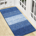 Kitinjoy Indoor Outdoor Door Mat, 47x20 Non-Slip Absorbent Dirt Trapper, Low-Profile Washable Inside Entrance Front Floor Mat, Sturdy Soft Entry Doormats for Entryway, Navy Blue
