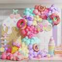 Pastel Donut Balloon Arch Garland Kit,159Pcs Macaron Color Rainbow Balloons Ice Cream Foil Balloons for Girls Donut Grow Up Sweet One Candyland 67 Birthday Party Baby Shower Two Sweet Decorations