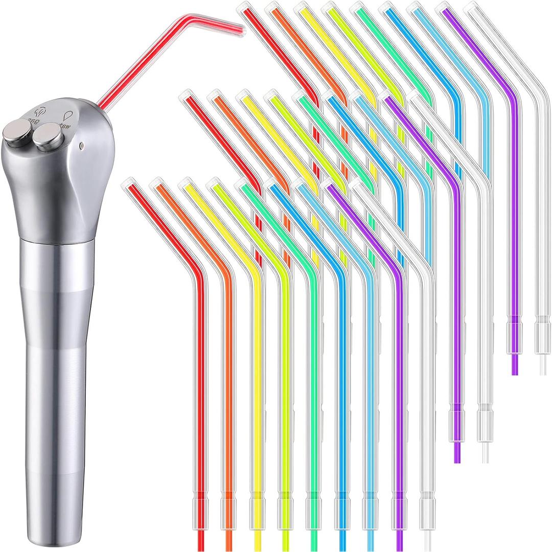 Tondiamo Dental Air Water Syringe Tip Disposable Spray Nozzles Tips Assorted Rainbow Triple 3 Way Water Syringe Connector for Oral Teeth Cleaning(1000 Pieces)