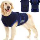 MIGOHI Dog Anxiety Relief Coat,Comfort Anxiety Vest for Dogs,Adjustable Anxiety Calming Wrap for Fireworks,Thunderstorms,Travel, Separation, Dog Anxiety Jacket for Small Dogs,L,NavyBlue (Large(Chest:24.4"-29"))